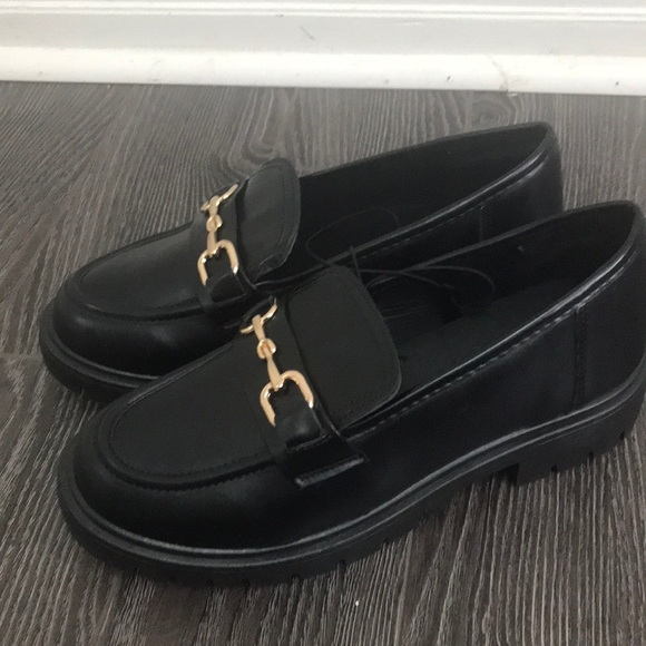Black snaffle decor wedge loafers - Picture 1 of 2